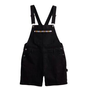 Sonoma unisex XS Pride Month Black Denim Shortall Overalls Rainbow Embroidered